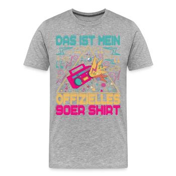90er Jahre 90s 90er Party - Männer Premium Bio T-Shirt - Grau meliert - Vorne - Damien (186cm)