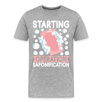 Seifenmacher Seife Machen - Männer Premium Bio T-Shirt - Grau meliert - Vorne - Damien (186cm)