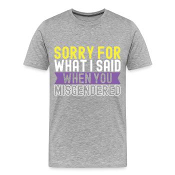 Non Binary Pride Genderqueer - Männer Premium Bio T-Shirt - Grau meliert - Vorne - Damien (186cm)