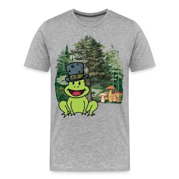Waldbewohner Kröte Hut Frosch Waldtiere Kind - Männer Premium Bio T-Shirt - Grau meliert - Vorne - Damien (186cm)