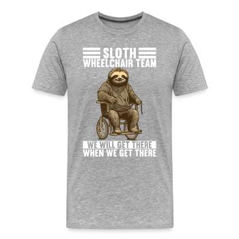 Rollstuhlfahrer Rollstuhl - Männer Premium Bio T-Shirt - Grau meliert - Vorne - Damien (186cm)