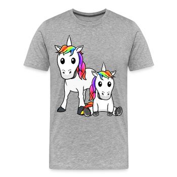 Unicorn Unicorns Mythical Creatures Mythical Creatures Child - Men's Premium Organic T-Shirt - heather grey - Front - Damien (186cm)