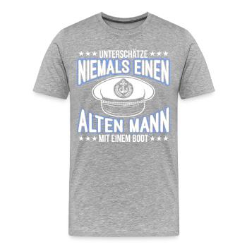 Boot - Männer Premium Bio T-Shirt - Grau meliert - Vorne - Damien (186cm)