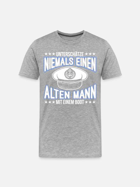 Boot - Männer Premium Bio T-Shirt - Grau meliert