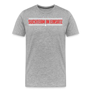 Hundesport Mantrailer Rettungshund Mantrailing - Männer Premium Bio T-Shirt - Grau meliert - Vorne - Damien (186cm)