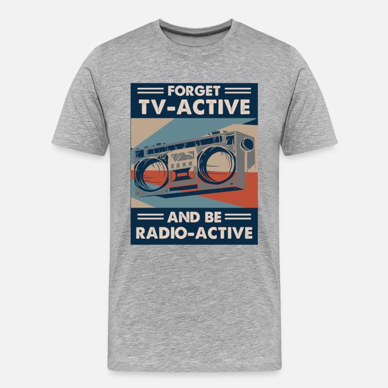 Radio Broadcasting Rundfunk - Männer Premium Bio T-Shirt - Grau meliert