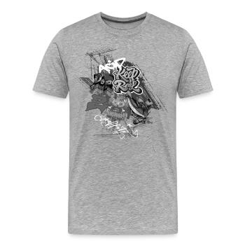 Conception de graffitis - T-shirt bio Premium Homme - gris chiné - Devant - Damien (186cm)