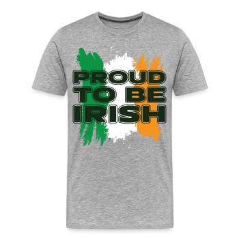 Proud to be Irish. - Men's Premium Organic T-Shirt - heather grey - Front - Damien (186cm)