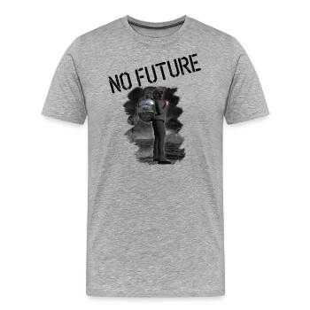 No Future - T-shirt bio Premium Homme - gris chiné - Devant - Damien (186cm)
