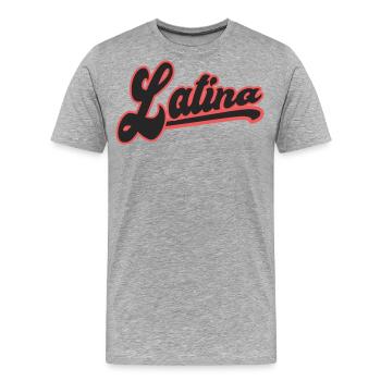 latina latin frau power sommer beach sexy - Männer Premium Bio T-Shirt - Grau meliert - Vorne - Damien (186cm)