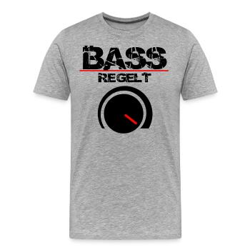Bass regelt - Männer Premium Bio T-Shirt - Grau meliert - Vorne - Damien (186cm)