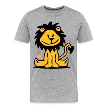 Lion - T-shirt bio Premium Homme - gris chiné - Devant - Damien (186cm)