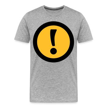 Achtung - Männer Premium Bio T-Shirt - Grau meliert - Vorne - Damien (186cm)