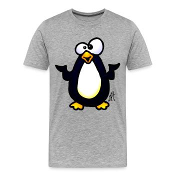 Manchot - T-shirt bio Premium Homme - gris chiné - Devant - Damien (186cm)