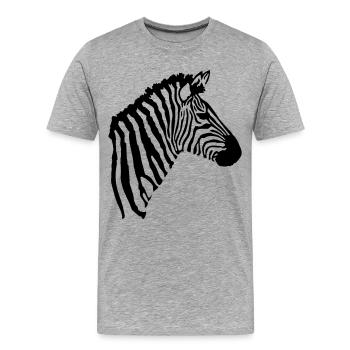 Zebra Kopf - Männer Premium Bio T-Shirt - Grau meliert - Vorne - Damien (186cm)