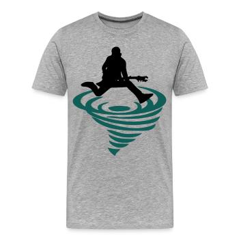 Rocker emblem - Men's Premium Organic T-Shirt - heather grey - Front - Damien (186cm)