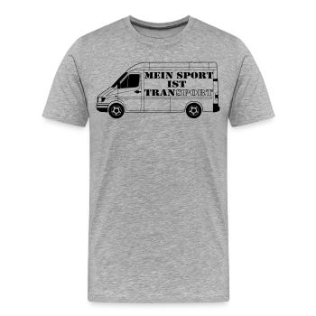 Transporter Fahrer ,LKW Fun Transport Sport (25) - Männer Premium Bio T-Shirt - Grau meliert - Vorne - Damien (186cm)