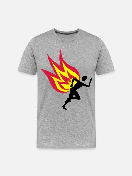 Feu de Jogger - T-shirt bio Premium Homme - gris chiné