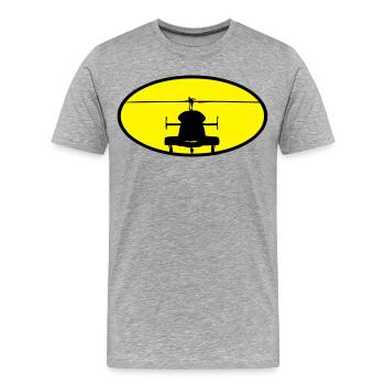 Hubschrauber Logo - Männer Premium Bio T-Shirt - Grau meliert - Vorne - Damien (186cm)