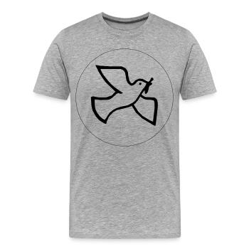 Colombe de la paix - T-shirt bio Premium Homme - gris chiné - Devant - Damien (186cm)