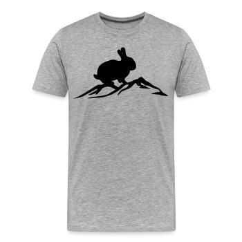 Lapin sur la montagne - T-shirt bio Premium Homme - gris chiné - Devant - Damien (186cm)