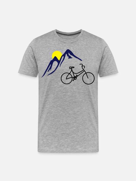 Bike, mountains and Sun - Men's Premium Organic T-Shirt - heather grey