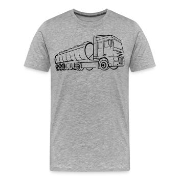 daf xf, trafic, voiture, véhicule - T-shirt bio Premium Homme - gris chiné - Devant - Damien (186cm)
