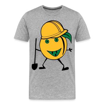 Orangen Bauarbeiter - Männer Premium Bio T-Shirt - Grau meliert - Vorne - Damien (186cm)