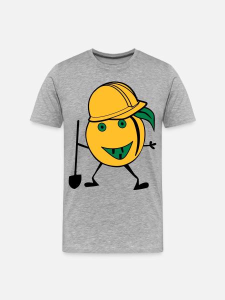 orange construction worker - Men's Premium Organic T-Shirt - heather grey