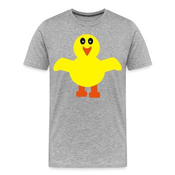 canard doux - T-shirt bio Premium Homme - gris chiné - Devant - Damien (186cm)