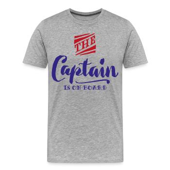 captain - Men's Premium Organic T-Shirt - heather grey - Front - Damien (186cm)