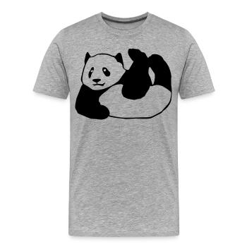 Panda, Bär,Tier, - Männer Premium Bio T-Shirt - Grau meliert - Vorne - Damien (186cm)