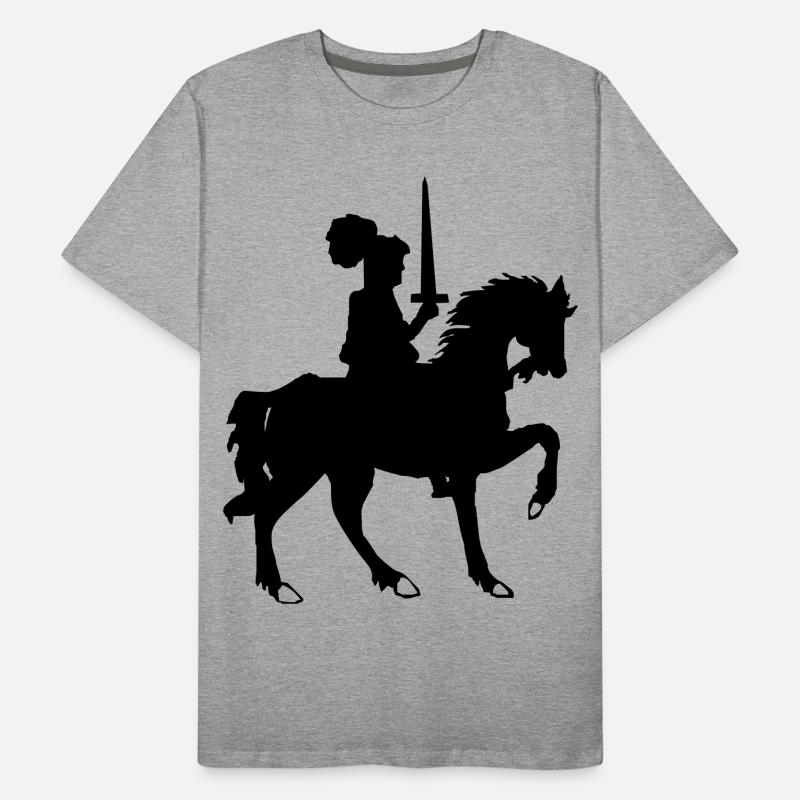Chevalier avec épée et cheval T-shirt bio Premium Homme