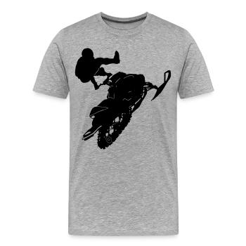 Snowmobil, Snowboarder, Snowboarden, ✔ - Männer Premium Bio T-Shirt - Grau meliert - Vorne - Damien (186cm)