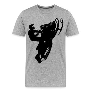 Motoneige pilote Stunts - T-shirt bio Premium Homme - gris chiné - Devant - Damien (186cm)
