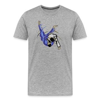 Judo - Männer Premium Bio T-Shirt - Grau meliert - Vorne - Damien (186cm)