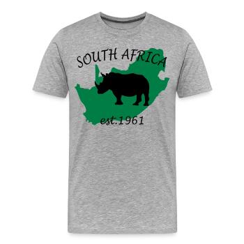 Südafrika - Männer Premium Bio T-Shirt - Grau meliert - Vorne - Damien (186cm)