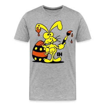 Easter Bunny - Men's Premium Organic T-Shirt - heather grey - Front - Damien (186cm)