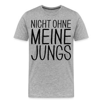 Nicht ohne meine Jungs - Männer Premium Bio T-Shirt - Grau meliert - Vorne - Damien (186cm)