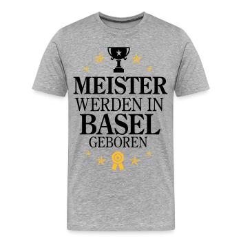 Meister Basel - Männer Premium Bio T-Shirt - Grau meliert - Vorne - Damien (186cm)