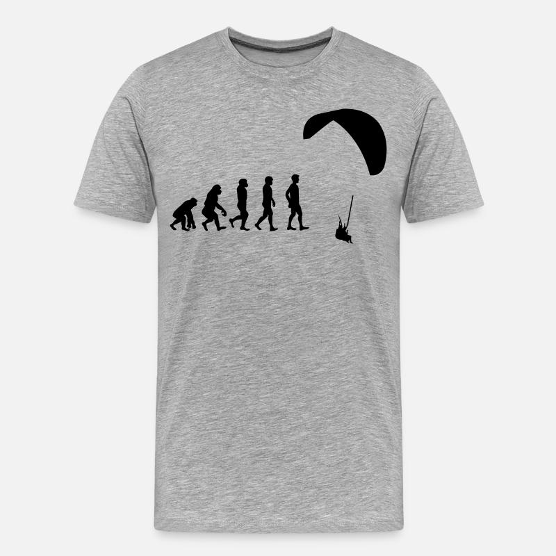 Evolution Gleitschirm - Männer Premium Bio T-Shirt - Grau meliert