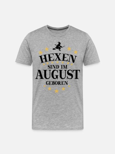 Hexen August - Männer Premium Bio T-Shirt - Grau meliert