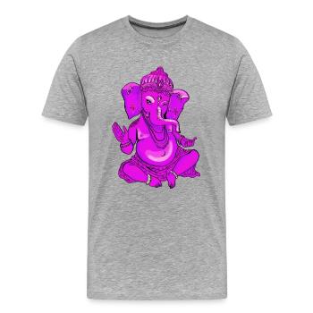 Ganesha yoga rose dieu éléphant hindou inde Namaste - T-shirt bio Premium Homme - gris chiné - Devant - Damien (186cm)