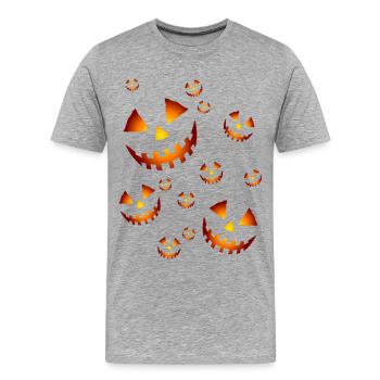 Pumpkins in the dark - Männer Premium Bio T-Shirt - Grau meliert - Vorne - Damien (186cm)