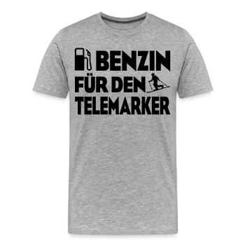 Benzin Telemarker - Männer Premium Bio T-Shirt - Grau meliert - Vorne - Damien (186cm)