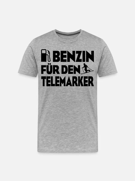 Benzin Telemarker - Männer Premium Bio T-Shirt - Grau meliert