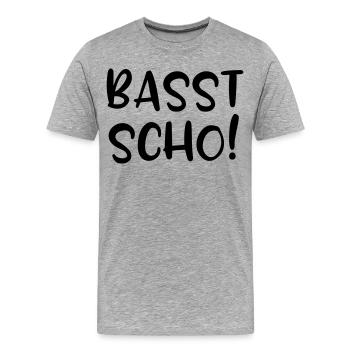 Basst scho, lustige Bayern - Männer Premium Bio T-Shirt - Grau meliert - Vorne - Damien (186cm)