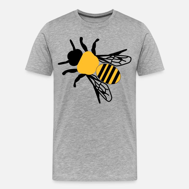 Biene klein - Männer Premium Bio T-Shirt - Grau meliert