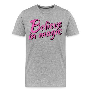 Croire en la magie - T-shirt bio Premium Homme - gris chiné - Devant - Damien (186cm)