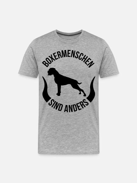 Boxermenschen sind anders - Männer Premium Bio T-Shirt - Grau meliert